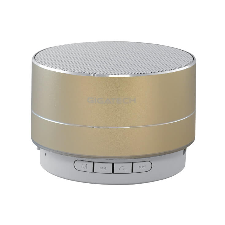 Zvučnik prenosni, Bluetooth, microSD, USB, aux, mic, zlatni, Gigatech 005-0132
