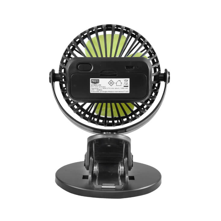 Ventilator prenosni mini, punjivi, sa štipaljkom, PROSTO MF9040LI/BK